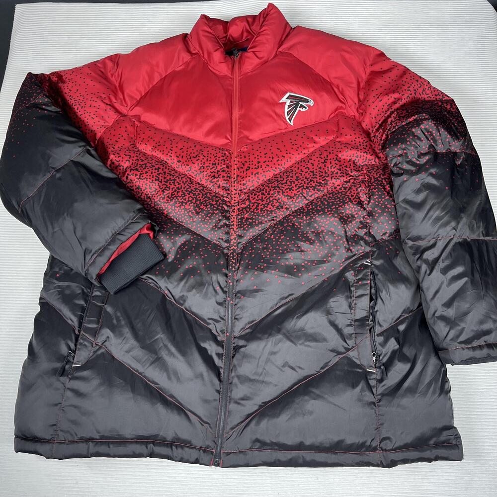 Atlanta Falcons Jacket Mens 3XL Red NFL Football Puffer Full Zip Coat Reebok
